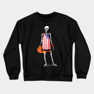 American Death Skeleton Halloween print Crewneck Sweatshirt